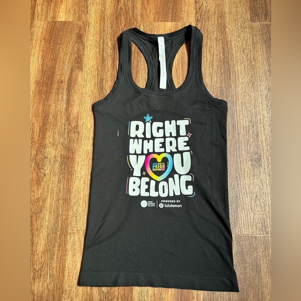 lululemon athletica Black Pride Graphic Tank Top size 2